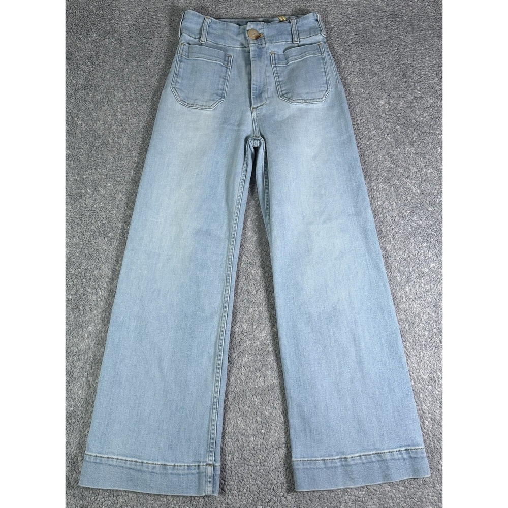 MAEVE Anthropologie The Colette High-Rise Wide-Leg Blue Jeans Women's Size 25